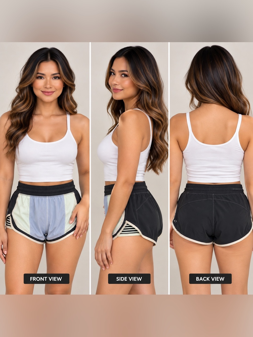 Lululemon Run Speed Short Size 2 Black Blue Stripe Lined 2.5” Running Shorts